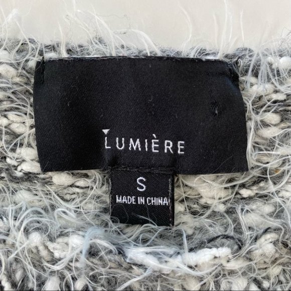 Lumiere crew neck sweater with  dolman cut sleeves, oversized, soft fuzzy knit - Picture 7 of 8